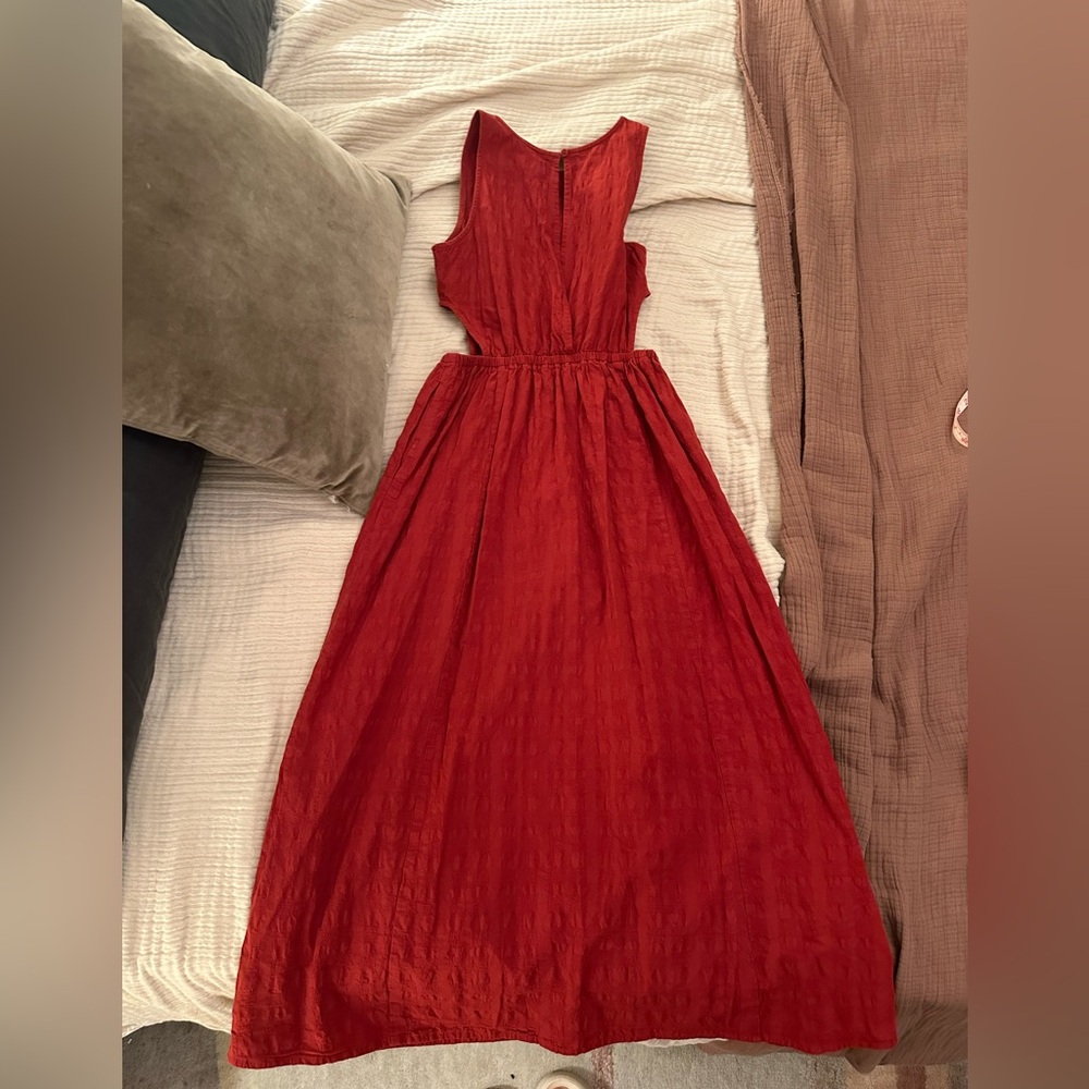 THINKING MU Dress Kin Checkered Red XS - Picture 8 of 14